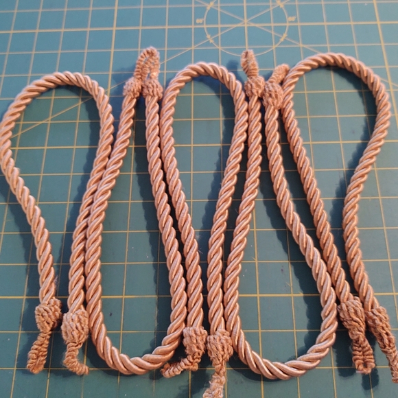 Gold Rope Curtain Tie Backs 5 in the set 24" Inches Length - Picture 1 of 5